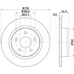 Brzdový kotúč JAPANPARTS DP-0311