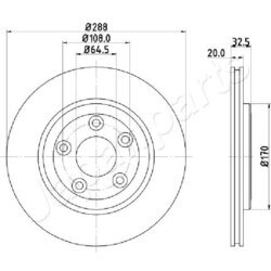 Brzdový kotúč JAPANPARTS DP-0315