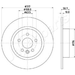 Brzdový kotúč JAPANPARTS DP-L14C - obr. 1