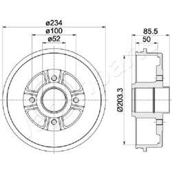 Brzdový bubon JAPANPARTS TA-0702