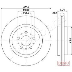 Brzdový kotúč JAPANPARTS DP-0322C