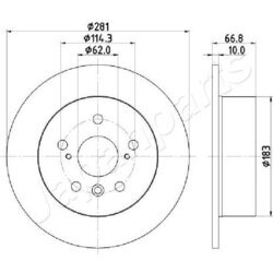 Brzdový kotúč JAPANPARTS DP-256C - obr. 1