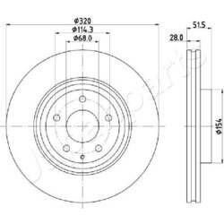 Brzdový kotúč JAPANPARTS DI-368C - obr. 1