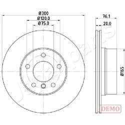 Brzdový kotúč JAPANPARTS DP-0136C