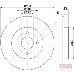 Brzdový kotúč JAPANPARTS DP-0304C