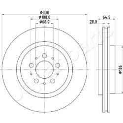 Brzdový kotúč JAPANPARTS DP-0322