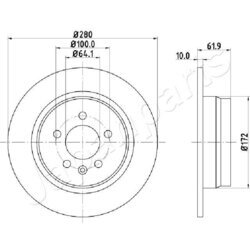 Brzdový kotúč JAPANPARTS DP-426 - obr. 1