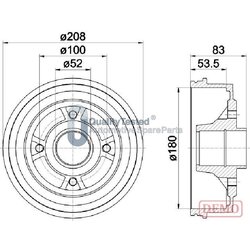 Brzdový bubon JAPANPARTS TA0709JM