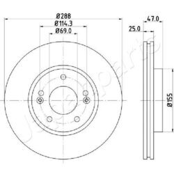 Brzdový kotúč JAPANPARTS DI-H35C - obr. 1