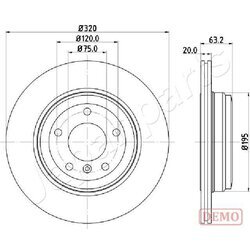 Brzdový kotúč JAPANPARTS DP-0125C