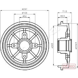 Brzdový bubon JAPANPARTS TA-0610C