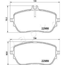 Sada brzdových platničiek kotúčovej brzdy JAPKO 500549 - obr. 1