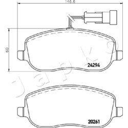 Sada brzdových platničiek kotúčovej brzdy JAPKO 500220 - obr. 1