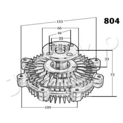 Spojka ventilátora chladenia JAPKO 36804 - obr. 2