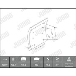 Sada brzd. oblož., Bubn. brzda JURID 1990001230