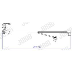 Výstražný kontakt opotrebenia brzdového obloženia JURID 587060