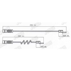 Výstražný kontakt opotrebenia brzdového obloženia JURID 587007