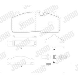 Sada brzdových platničiek kotúčovej brzdy JURID 2927404420