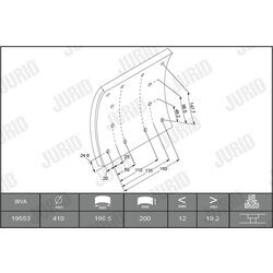 Sada brzd. oblož., Bubn. brzda JURID 1955321230