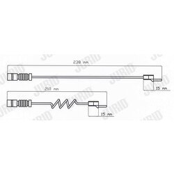 Výstražný kontakt opotrebenia brzdového obloženia JURID 587004