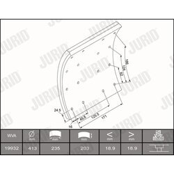 Sada brzd. oblož., Bubn. brzda JURID 1993201820 - obr. 2