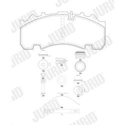 Sada brzdových platničiek kotúčovej brzdy JURID 2926305390