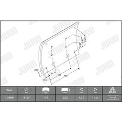 Sada brzd. oblož., Bubn. brzda JURID 1949635050