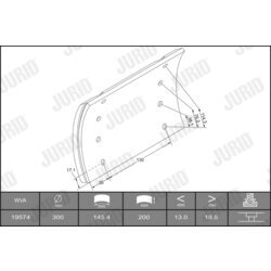 Sada brzd. oblož., Bubn. brzda JURID 1957424040