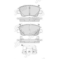 Sada brzdových platničiek kotúčovej brzdy JURID 574140J