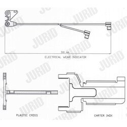 Výstražný kontakt opotrebenia brzdového obloženia JURID 587014