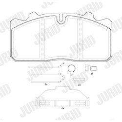 Sada brzdových platničiek kotúčovej brzdy JURID 2908809560