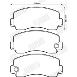 Sada brzdových platničiek kotúčovej brzdy JURID 572300J