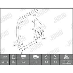Sada brzd. oblož., Bubn. brzda JURID 1711514040