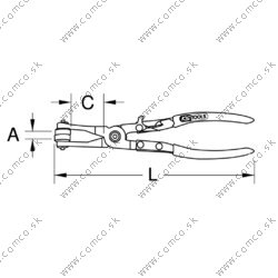 Kliešte na hadicové spoje, zahnuté, 220mm - obr. 6