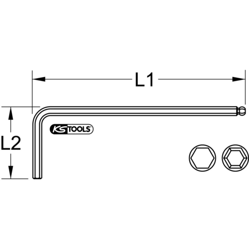 Uhlový čapový kľúč s vnútorným šesťhranom, extra dlhý, 10 mm /KS-Tools/ - obr. 1