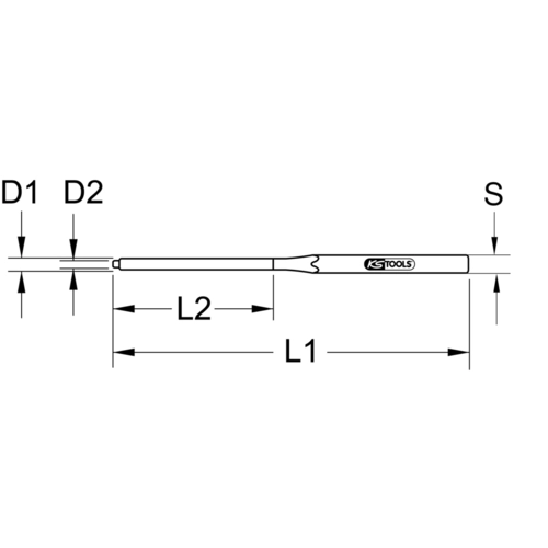 Valcovitý priebojník na brzdový klátik, Ø 4mm /KS-Tools/ - obr. 1
