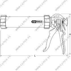 Ručná pištoľ na kartuše 310 ml, 340mm - obr. 7