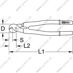 Káblové nožnice s ochrannou izoláciou, 460mm - obr. 1