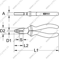 SlimPOWER kombinované kliešte, 180mm - obr. 6