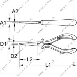 ESD guľaté kliešte, rovné, bez seku, 130mm - obr. 2