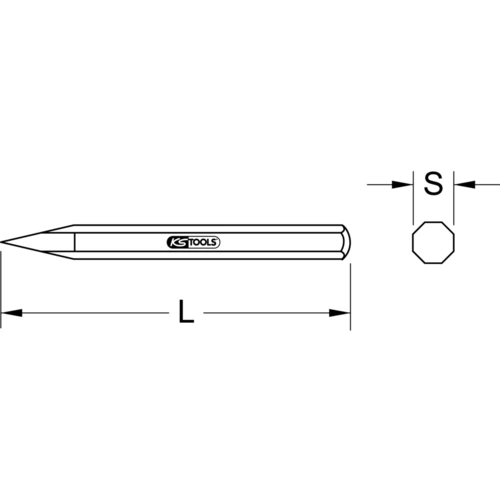 Ostrý sekáč, 8-hranový, 800mm /KS-Tools/ - obr. 1
