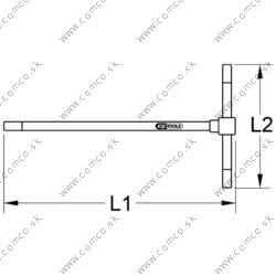 3-cestný kľúč Torx s T-rukoväťou, T15 - obr. 1