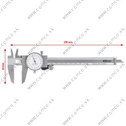 Posuvné meradlo hodinové, presnosť merania +/-0,02