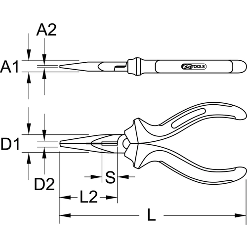 Telefónne kliešte ERGOTORQUE, 160 mm /KS-Tools/ - obr. 5