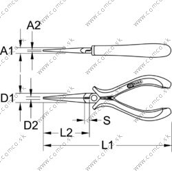 ESD guľaté kliešte, rovné, bez seku, 130mm - obr. 1