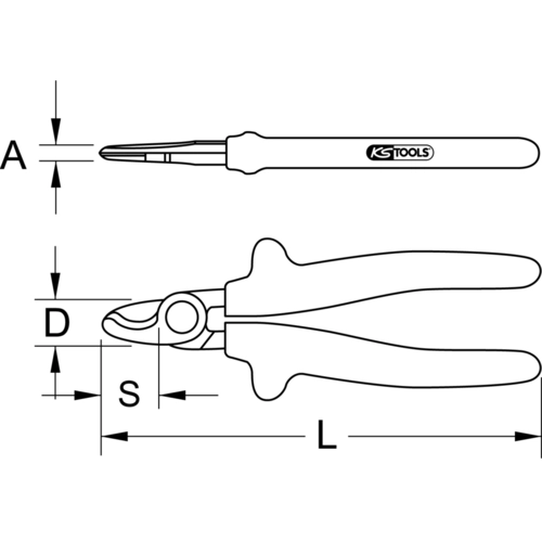1000V jednoručné nožnice na káble, 160mm /KS-Tools/ - obr. 1