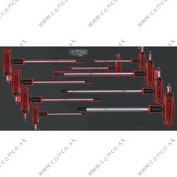 SCS súprava imbusových uhlových čapových kľúčov s T-rukoväťou, 9-dielna, v 1/3 systémovej vložke