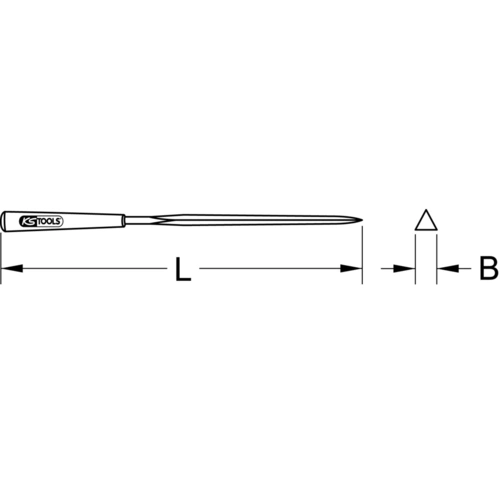 Trojhranový ihlový pilník extra úzky, 2mm /KS-Tools/ - obr. 1