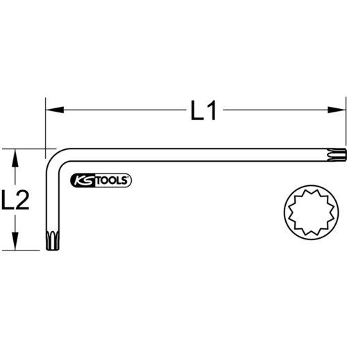 Uhlový čapový kľúč pre tisíchran (XZN®), XL, M18 /KS-Tools/ - obr. 1