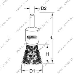 Štetcová kefa z oceľového drôtu 0,3mm, Ø 25mm - obr. 1